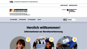 What Anerkennung-in-deutschland.de website looks like in 2024 