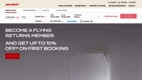 What Airindia.in website looks like in 2024 