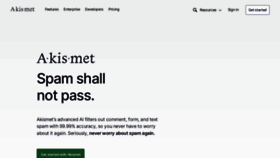 What Akismet.com website looks like in 2024 