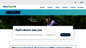 What Allinahealth.org website looked like in 2024 (1 year ago)