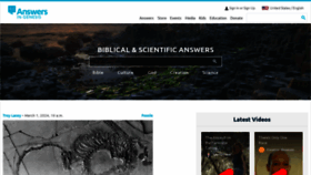 What Answersingenesis.org website looks like in 2024 