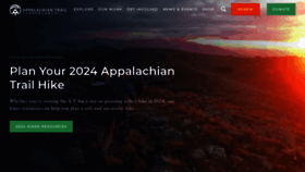 What Appalachiantrail.org website looks like in 2024 