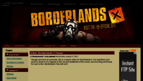 What Borderlandsx.com website looked like in 2012 (12 years ago)
