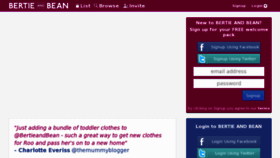 What Bertieandbean.com website looked like in 2013 (11 years ago)