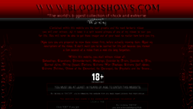 What Bloodshows.com website looked like in 2011 (13 years ago)