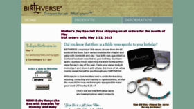 What Birthverse.com website looked like in 2013 (10 years ago)