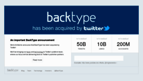 What Backtype.com website looked like in 2013 (10 years ago)