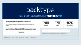 What Backtype.com website looked like in 2014 (9 years ago)