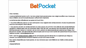 What Betpocket.com website looked like in 2015 (9 years ago)