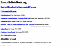 What Baseball-databank.org website looked like in 2015 (9 years ago)