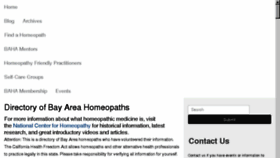What Bayareahomeopathyassociation.org website looked like in 2016 (8 years ago)