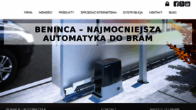 What Beninca.pl website looked like in 2016 (8 years ago)