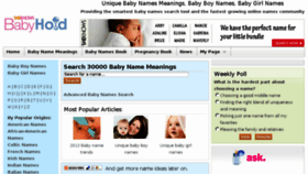 What Babynamecentral.com website looked like in 2016 (8 years ago)