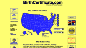 What Birthcertificate.com website looked like in 2016 (8 years ago)