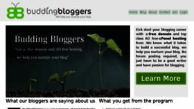 What Buddingbloggers.com website looked like in 2016 (8 years ago)