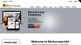What Btcsuccess.biz website looked like in 2016 (8 years ago)