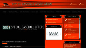 What Bethelbaseball.org website looked like in 2016 (8 years ago)