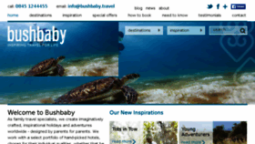 What Bushbaby.travel website looked like in 2016 (8 years ago)