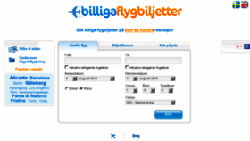 What Billigaflygbiljetter.se website looked like in 2016 (7 years ago)