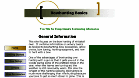 What Bowhuntingbasics.com website looked like in 2016 (8 years ago)