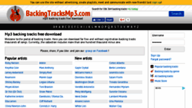 What Backingtracksmp3.com website looked like in 2016 (7 years ago)