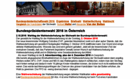 What Bundespraesidentschaftswahl.at website looked like in 2016 (7 years ago)