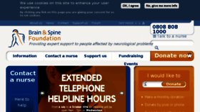 What Brainandspine.org.uk website looked like in 2016 (7 years ago)