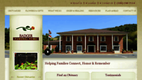 What Badgerfuneralhome.com website looked like in 2016 (7 years ago)