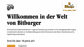 What Bitburger.de website looked like in 2016 (7 years ago)