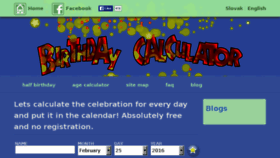 What Birthdaycalculators.com website looked like in 2016 (7 years ago)