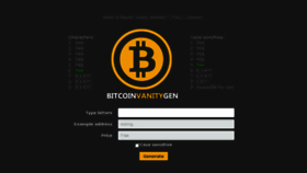 What Bitcoinvanitygen.com website looked like in 2016 (7 years ago)