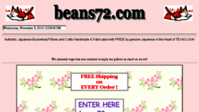 What Beans72.com website looked like in 2016 (7 years ago)
