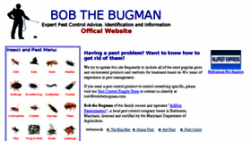 What Bobthebugman.com website looked like in 2016 (7 years ago)
