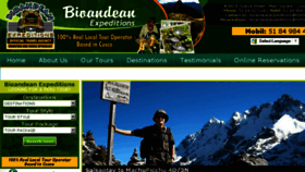 What Bioandeanexpeditions.com website looked like in 2016 (7 years ago)