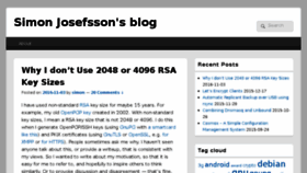 What Blog.josefsson.org website looked like in 2016 (7 years ago)