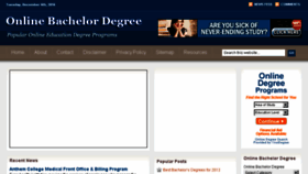 What Bachelordegreeplus.com website looked like in 2016 (7 years ago)