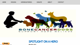 What Bonecancerdogs.org website looked like in 2016 (7 years ago)