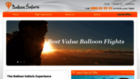 What Balloonsafaris.com.au website looked like in 2016 (7 years ago)