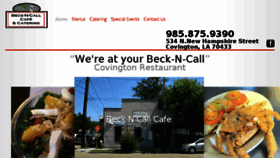 What Beckncallcafe.com website looked like in 2017 (7 years ago)
