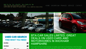 What Btacarsales.co.uk website looked like in 2017 (7 years ago)