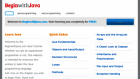 What Beginwithjava.com website looked like in 2017 (7 years ago)