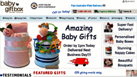 What Babygiftbox.com.au website looked like in 2017 (6 years ago)
