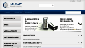What Balomy.de website looked like in 2017 (7 years ago)