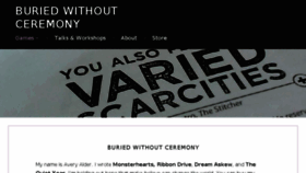 What Buriedwithoutceremony.com website looked like in 2017 (6 years ago)