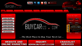 What Buycar123.com website looked like in 2017 (6 years ago)