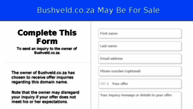 What Bushveld.co.za website looked like in 2017 (6 years ago)