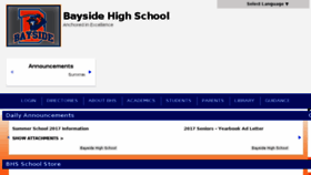 What Baysidehighschool.org website looked like in 2017 (6 years ago)