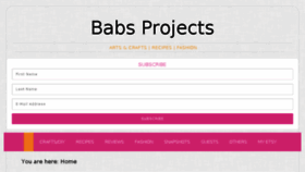 What Babsprojects.com website looked like in 2017 (6 years ago)