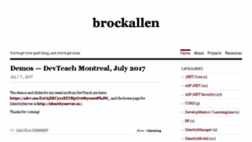 What Brockallen.com website looked like in 2017 (6 years ago)