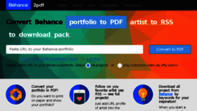 What Behance2pdf.com website looked like in 2017 (6 years ago)